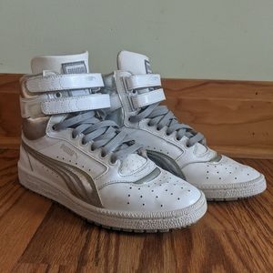 Puma Sky Hi white silver women's 7